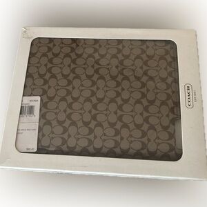 Coach Brown iPad Mini molded hard case 
7”x9 1/2” 
New with tags